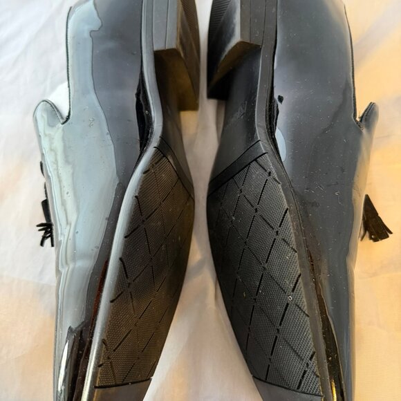 STACY ADAMS  PHOENIX Plain Toe Tassel Slip On, Black Faux Patent  Men Size 11 M - Picture 3 of 7
